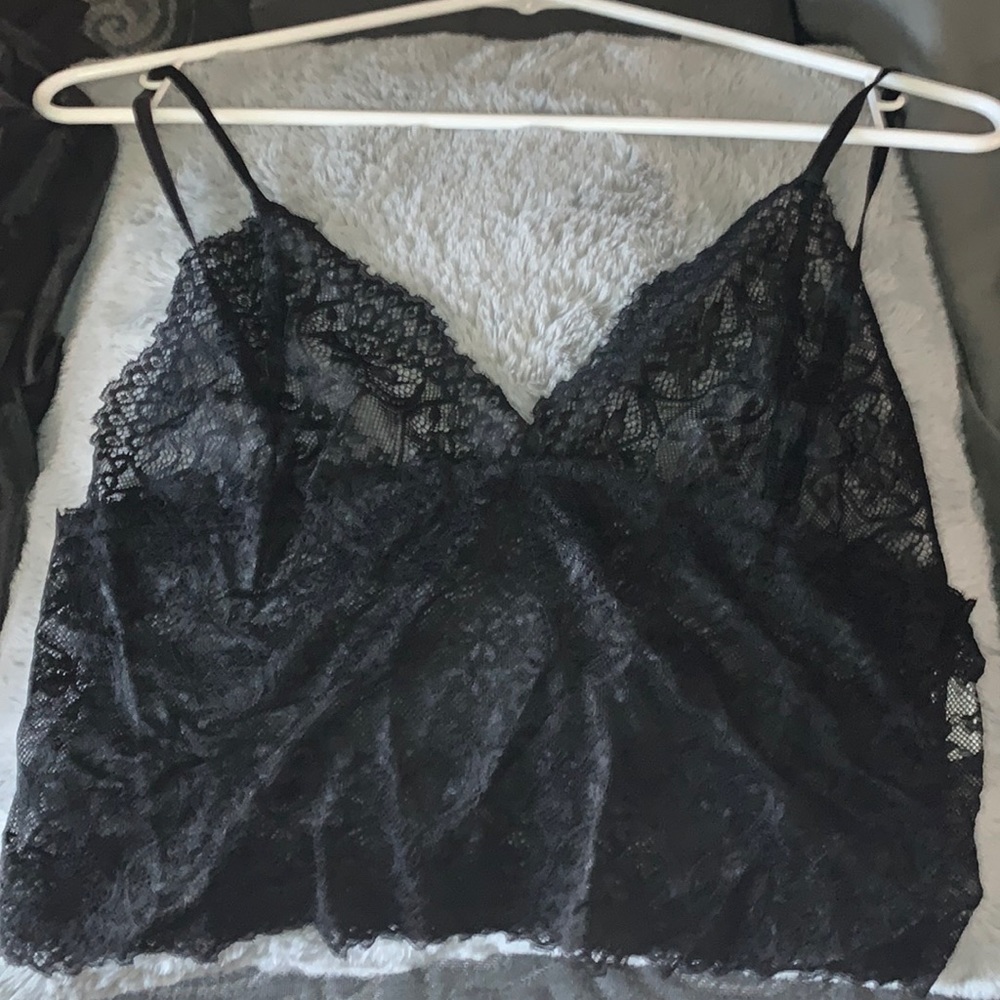 Black Lacey Crop Top